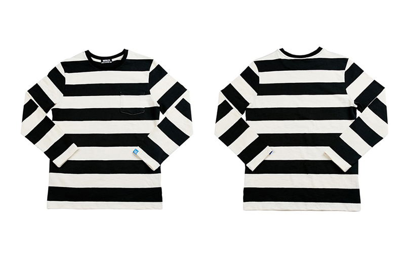 [WALD] WALD Stripe Pocket T-shirts (블랙/아이보리)
