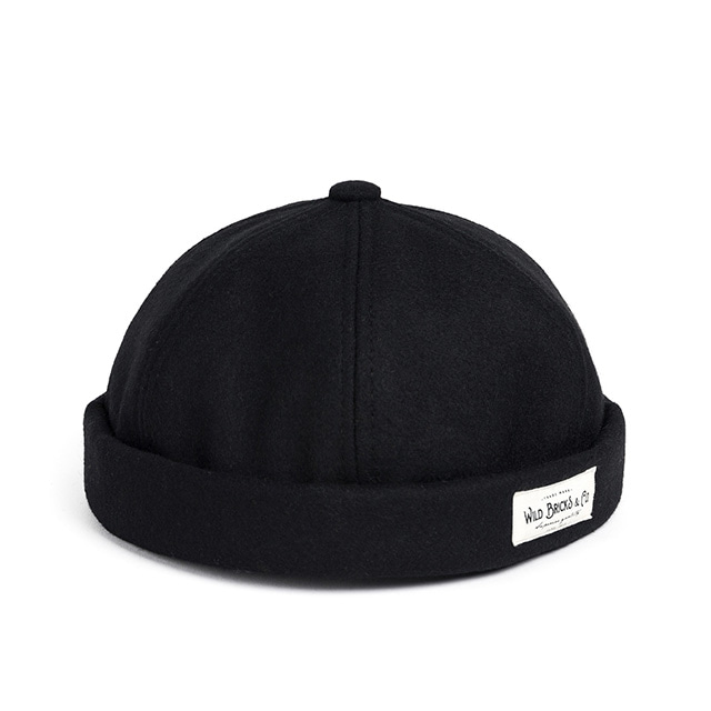 와일드브릭스MELTON WOOL BRIMLESS CAP (black)