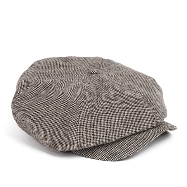 와일드브릭스FINE HOUNDSTOOTH NEWSBOY CAP (light grey)