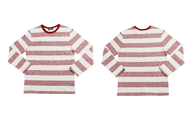 [WALD] WALD Stripe Pocket T-shirts (레드/아이보리)