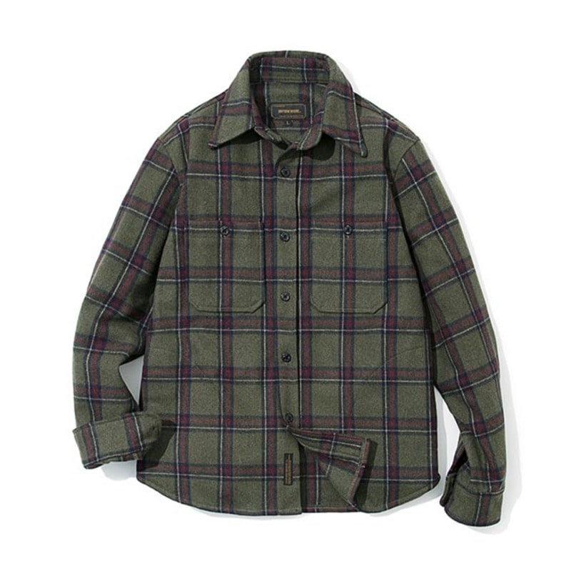 유니폼브릿지17fw wool CPO jacket 카키 블랙체크 셔츠자켓