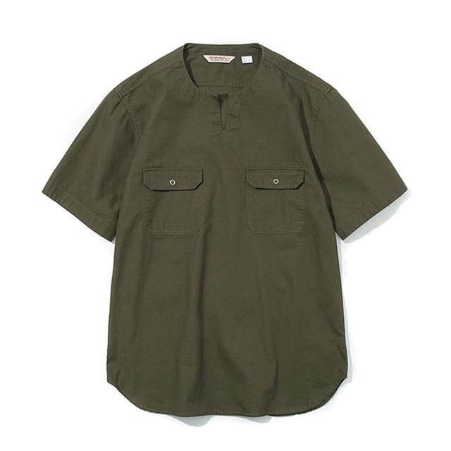 유니폼브릿지V neck pocket shirts 카키브이넥 포켓 셔츠