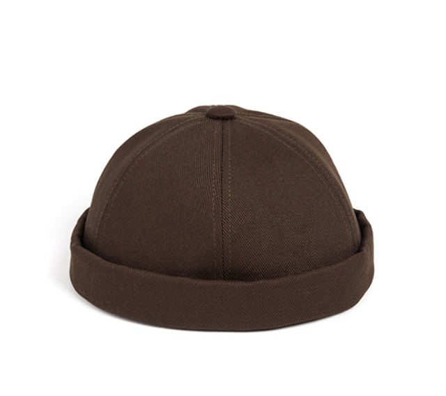 와일드브릭스LB TWILL BRIMLESS CAP (dark brown)