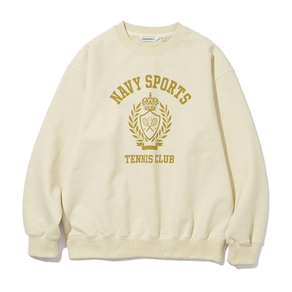 유니폼브릿지22ss tennis club sweatshirts 크림 베이지맨투맨 스웨셔츠