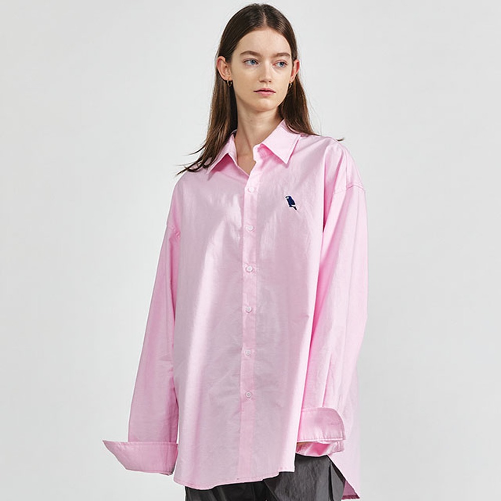 유니온발란트parrot embroidery shirt 핑크셔츠 긴팔셔츠
