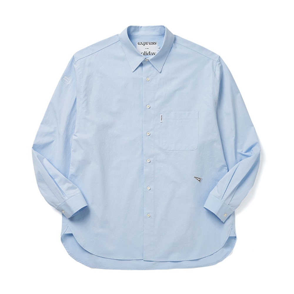 익스프레스홀리데이Signature Symbol Basic Shirt 스카이 블루셔츠 긴팔셔츠