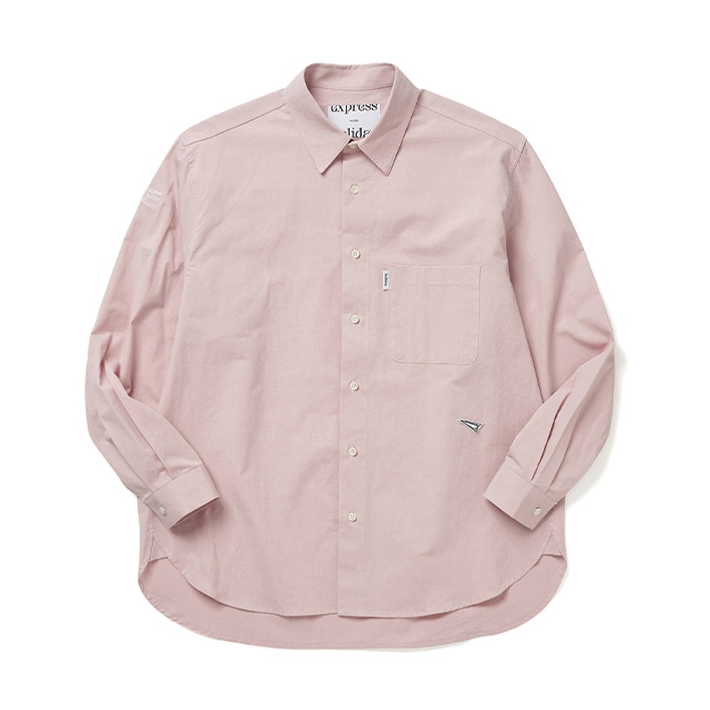 익스프레스홀리데이Signature Symbol Basic Shirt 더스트 핑크셔츠 긴팔셔츠